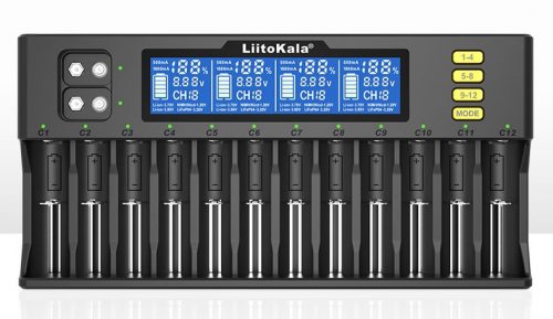 LiitoKala Lii-S12 12-Slot 18650 Akku Ladegerät Für 20700 26650 21700 14500 10440 16340 1.2V 3.7V Akku